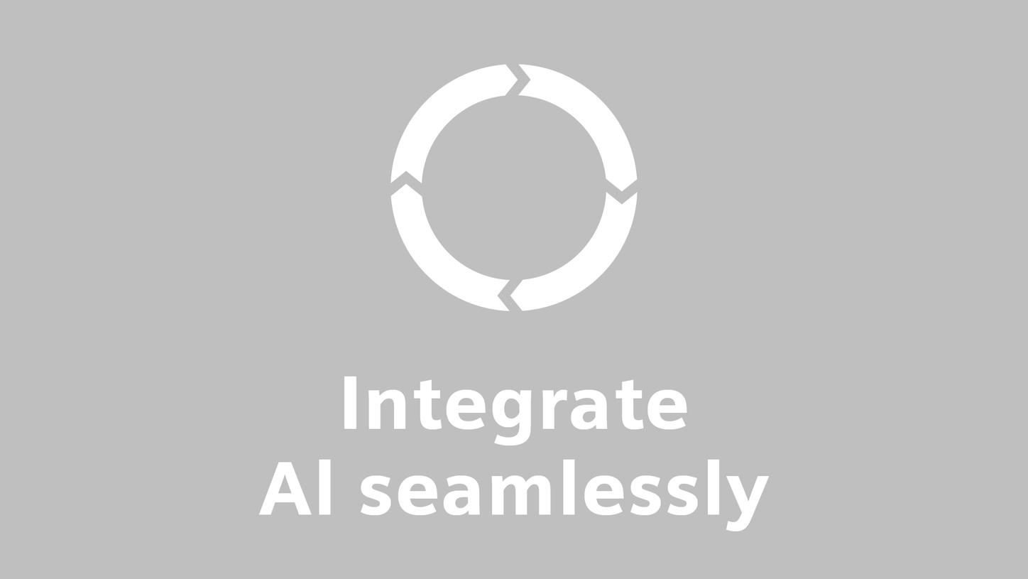 AI in radiology - Graphic with text stating 'Integrate AI seamlessly' - back side