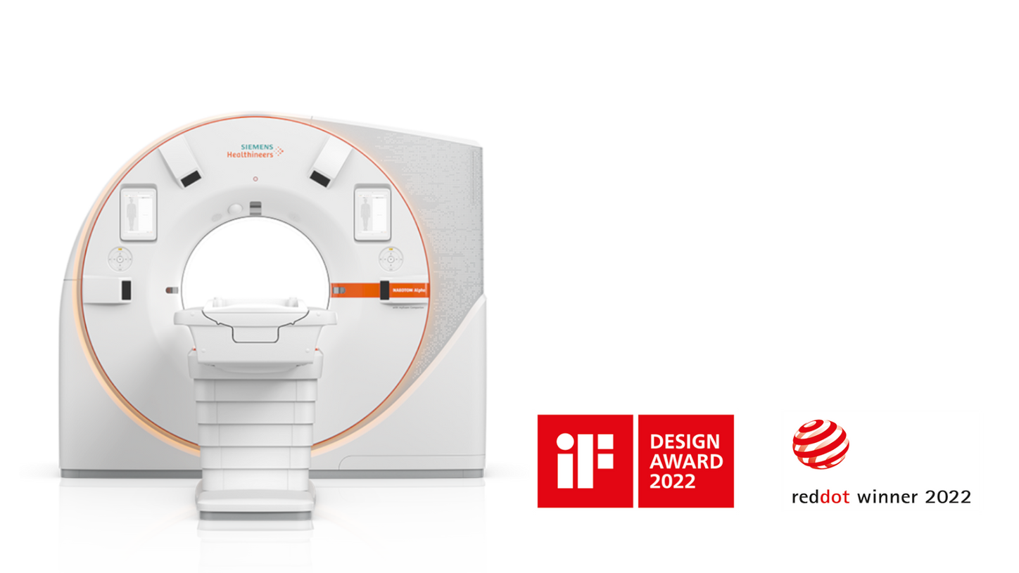 NAEOTOM Alpha with Quantum Technology is the first photon-counting CT in clinical use, awarded the iF Design Award 2022 and reddot award 2022.